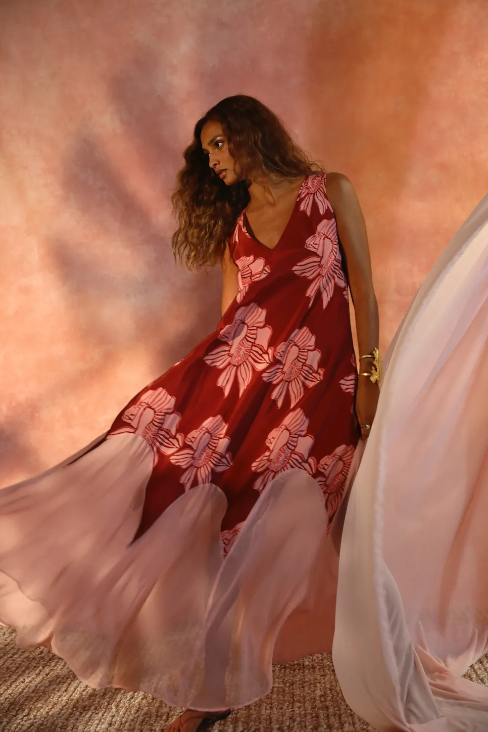 Margaux Silk Paneled Kaftan