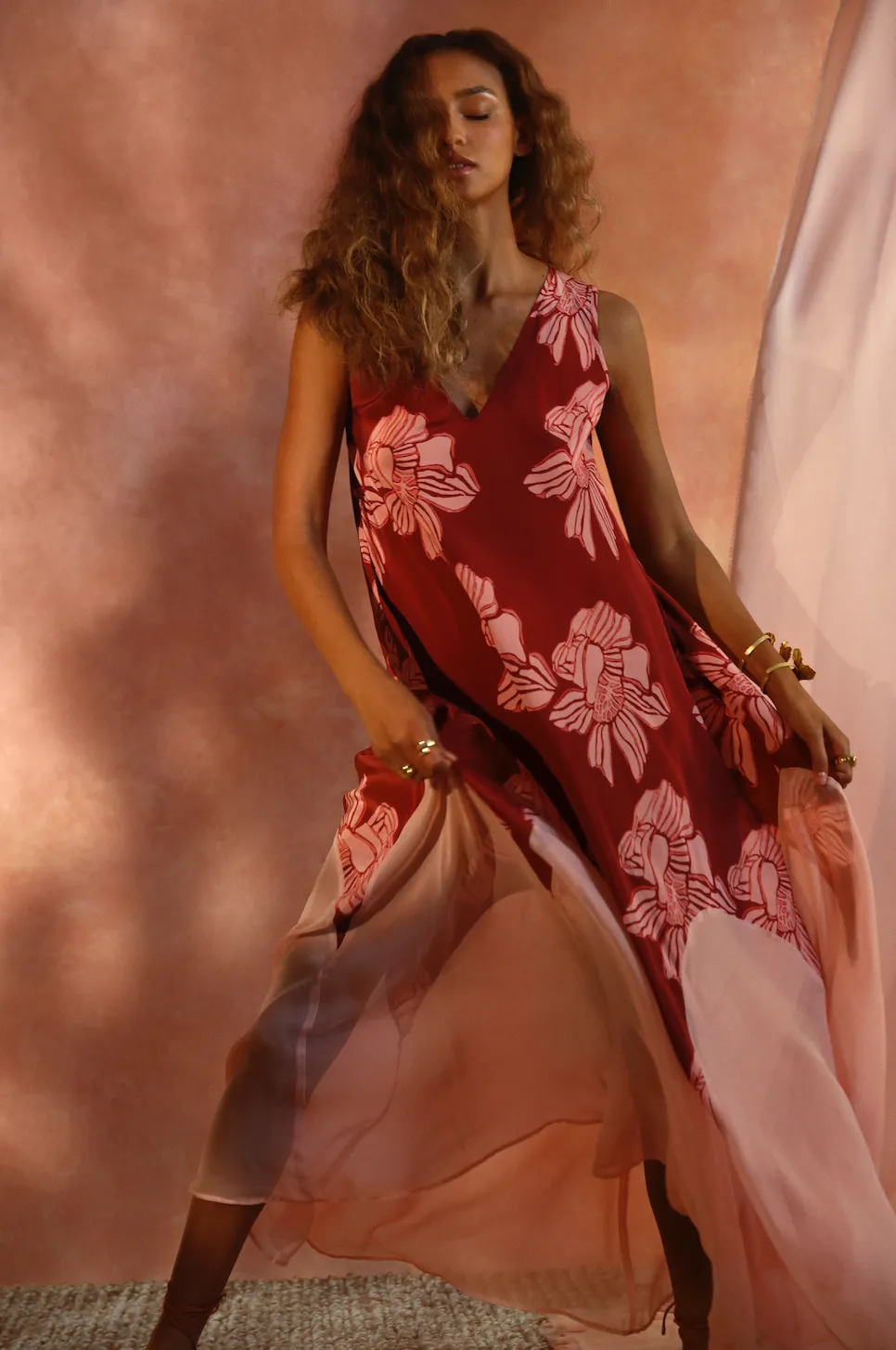 Margaux Silk Paneled Kaftan
