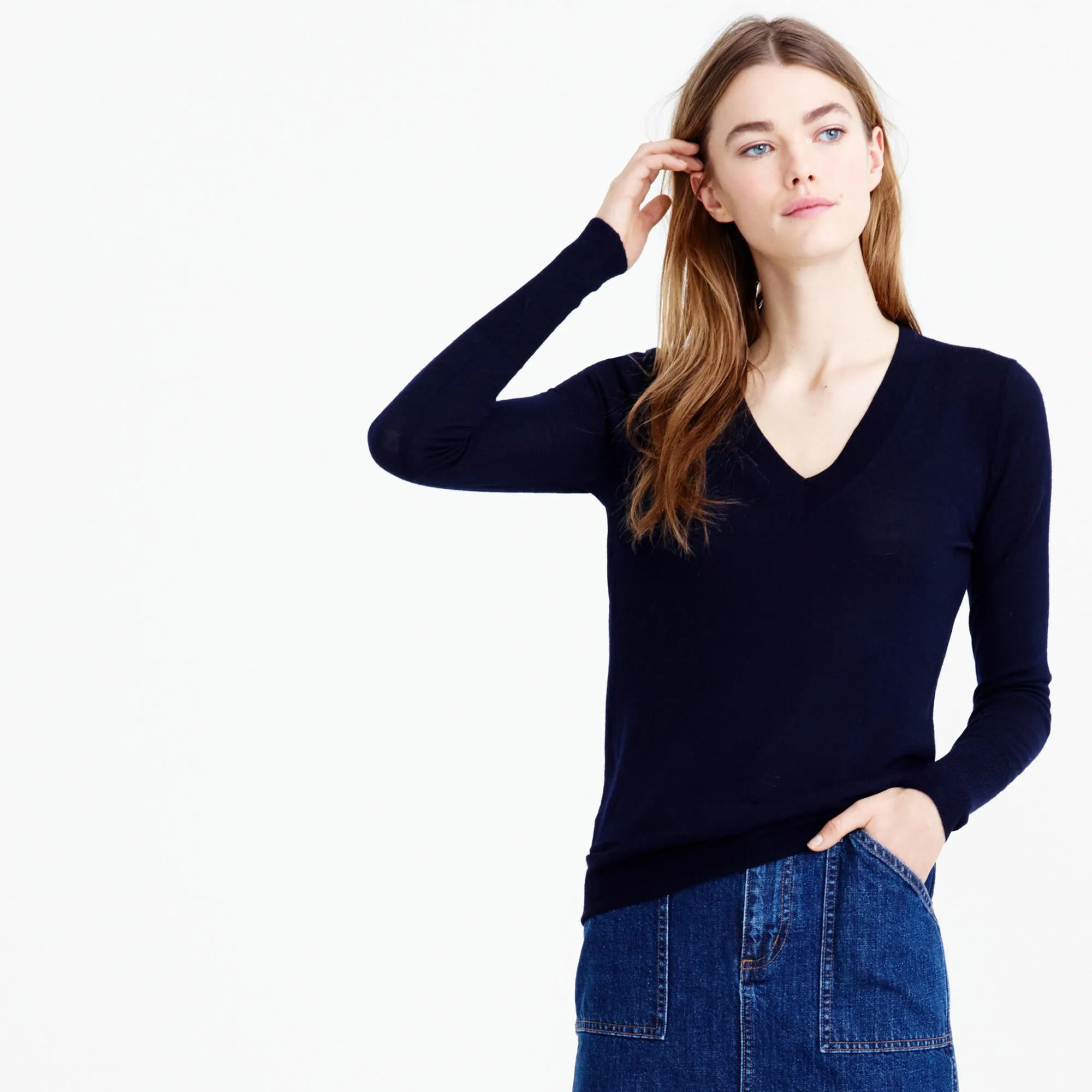 Merino wool V-neck sweater