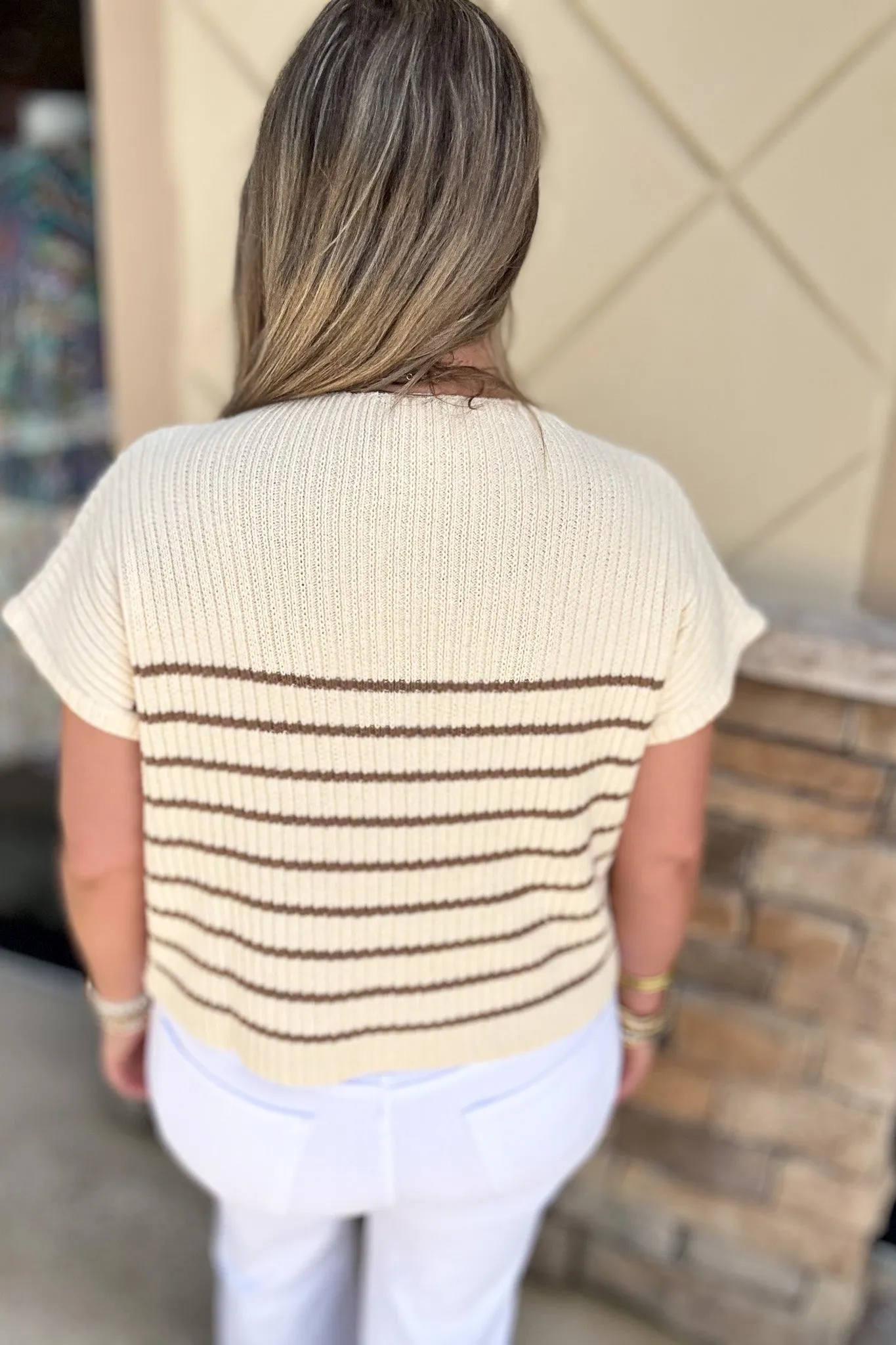 Nantucket Sweater Top - Cream   Mocha