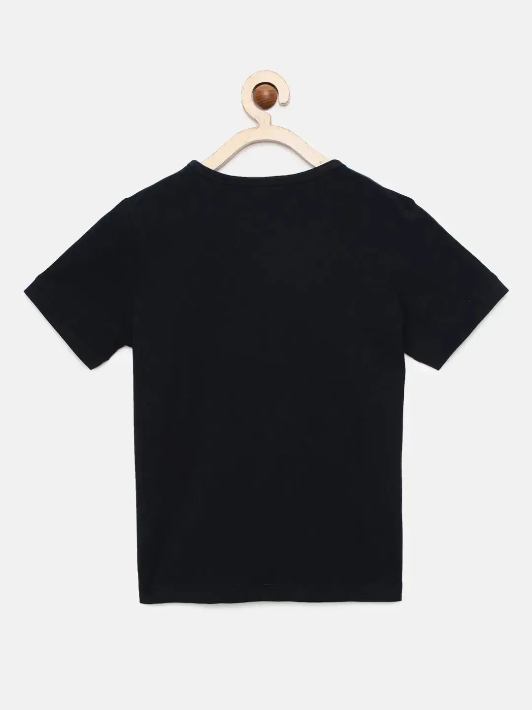 Navy Blue Tie Printed Cotton T-shirt