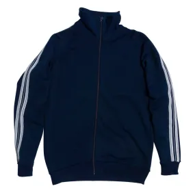 Nylon Blend Fleece Double Knit Stripe Track Jacket