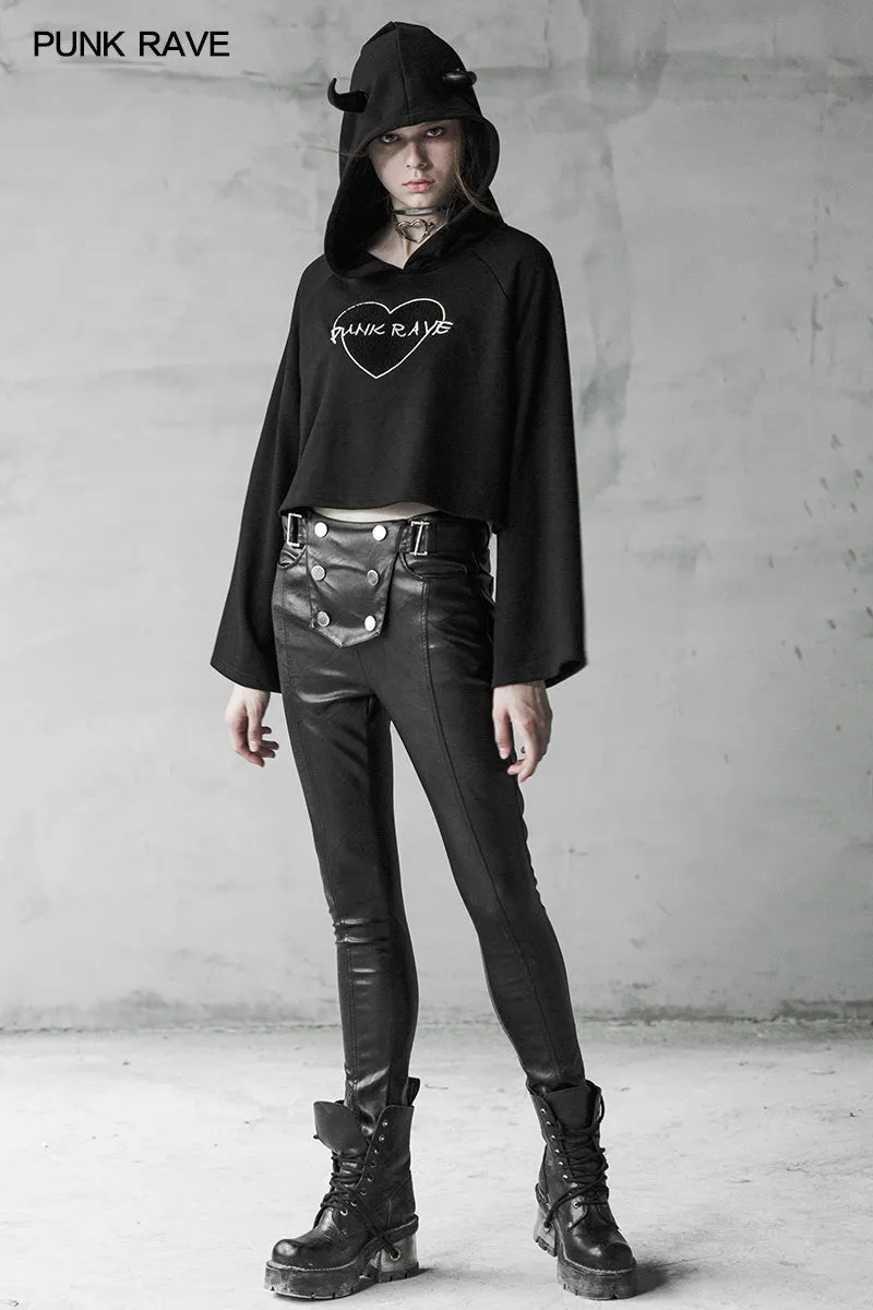 OPK-239 Military Uniform Buckle Skinny PU Leather Pants (with belt)