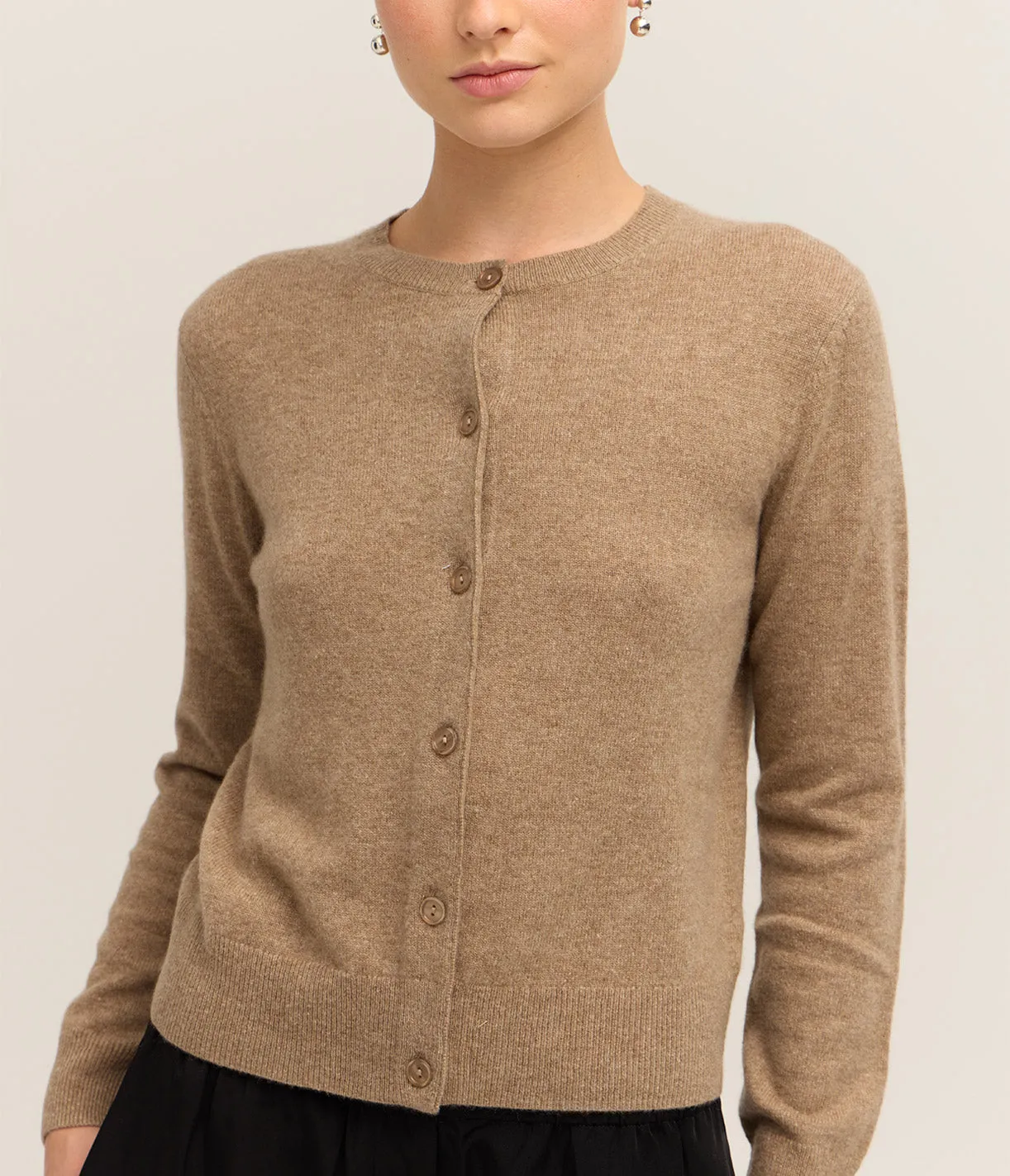 Saboston Cardigan in Greige Melange