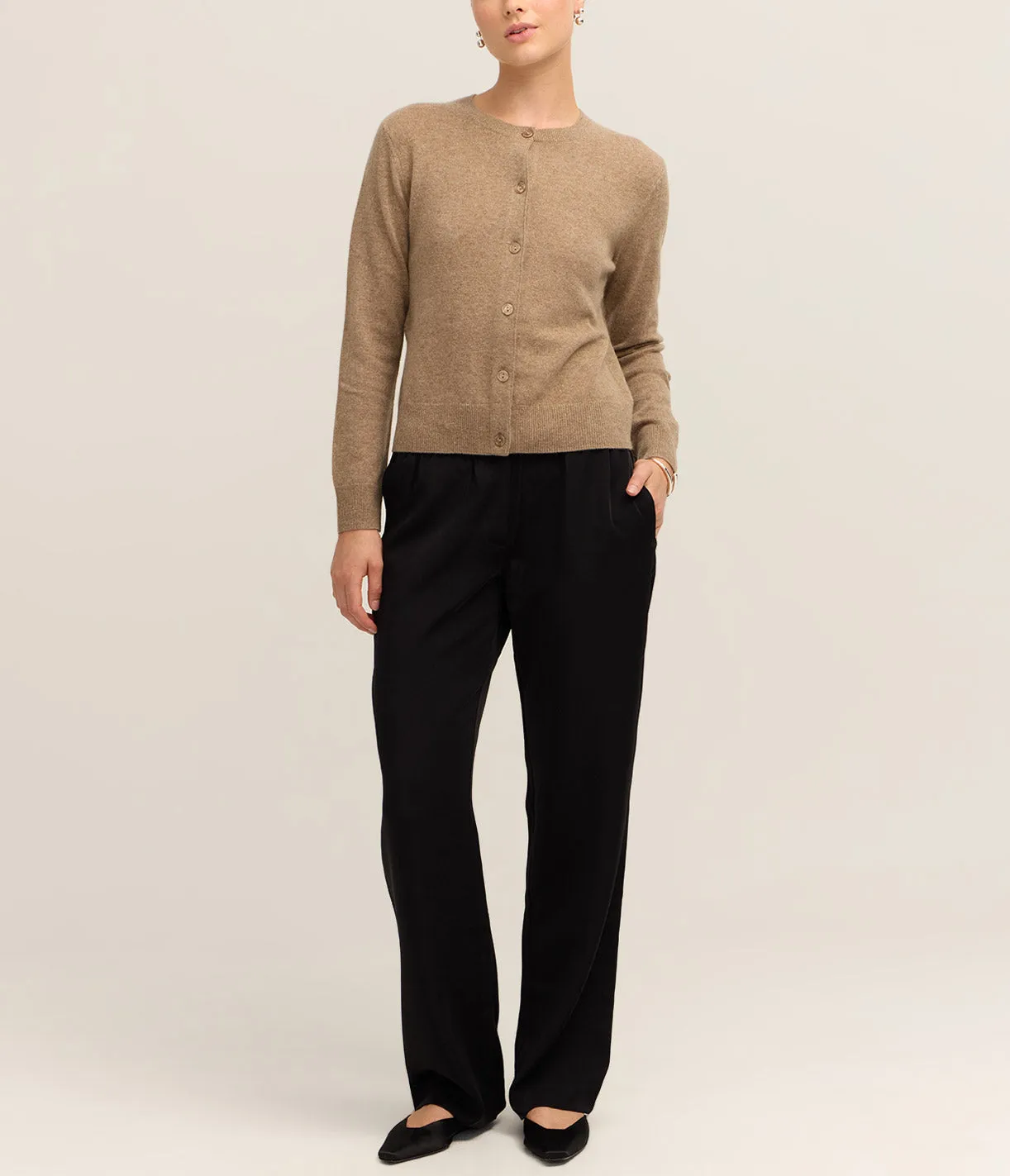 Saboston Cardigan in Greige Melange