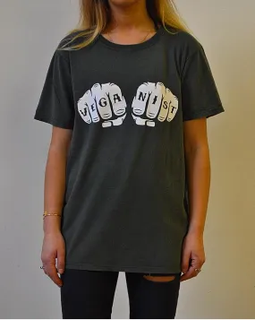 Tough Nut Vegans Veganist Fists Short Sleeved T Shirt Unisex Fit