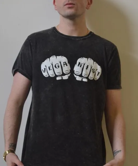 Tough Nut Vegans Veganist Fists Short Sleeved T Shirt Unisex Fit