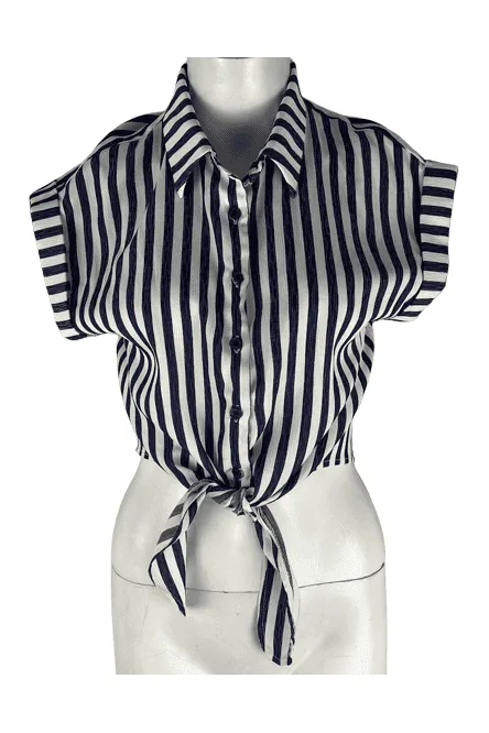 Wild Honey women's blue and white stripe blouse and skirt set size M