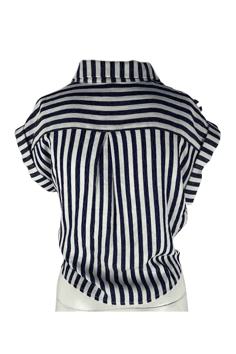 Wild Honey women's blue and white stripe blouse and skirt set size M