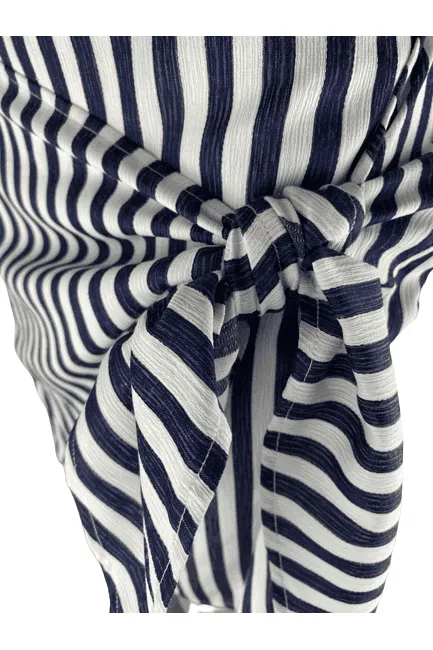 Wild Honey women's blue and white stripe blouse and skirt set size M