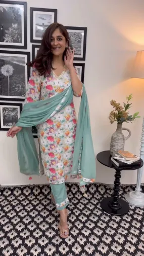 Women's Designer Party Wear Pure Shifli Linen Cotton Salwar Suite