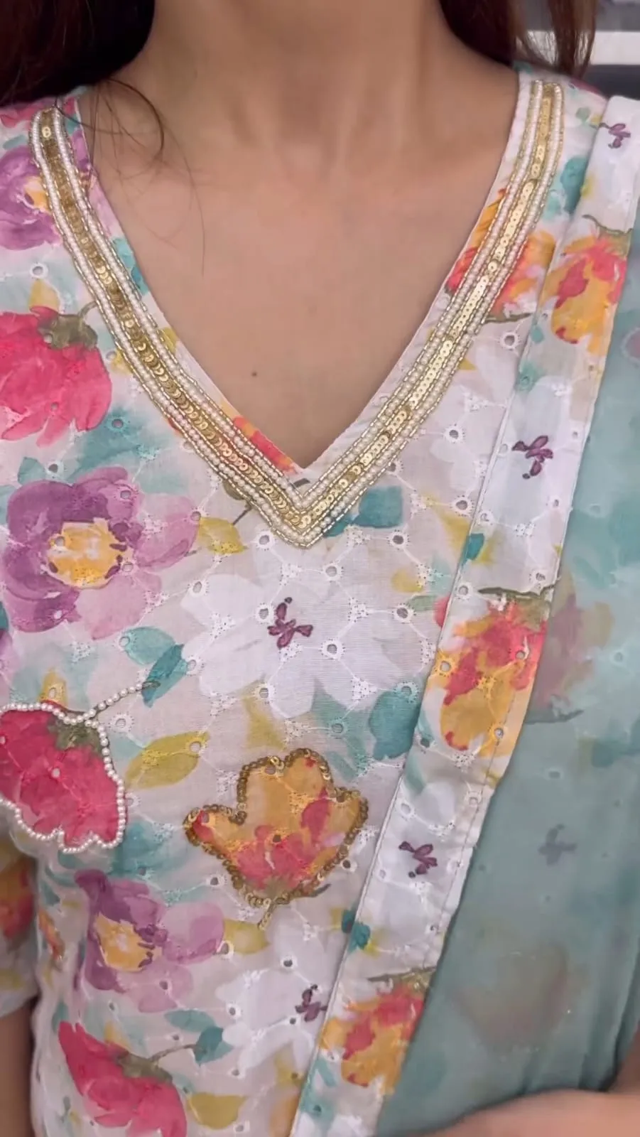 Women's Designer Party Wear Pure Shifli Linen Cotton Salwar Suite