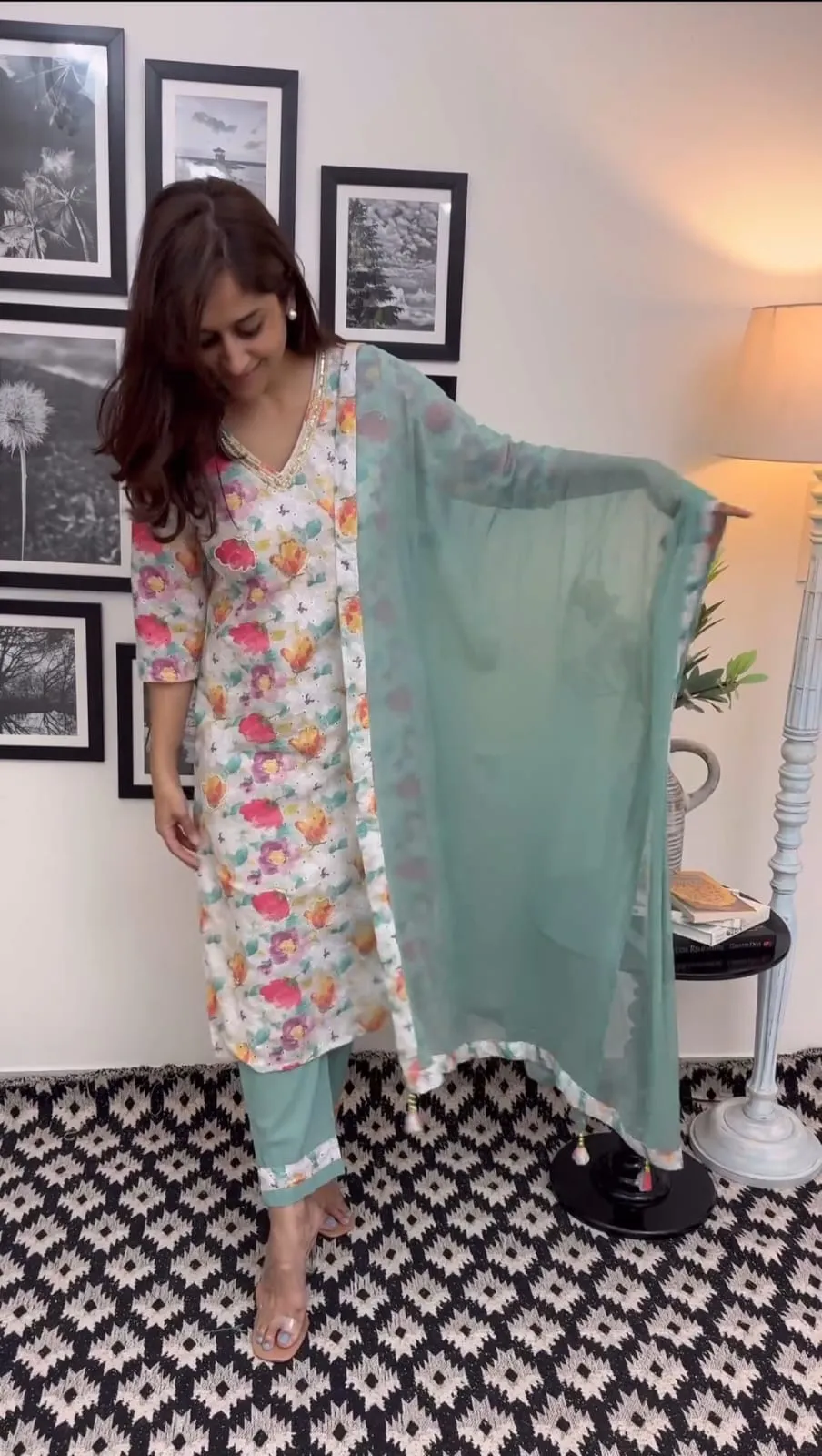 Women's Designer Party Wear Pure Shifli Linen Cotton Salwar Suite